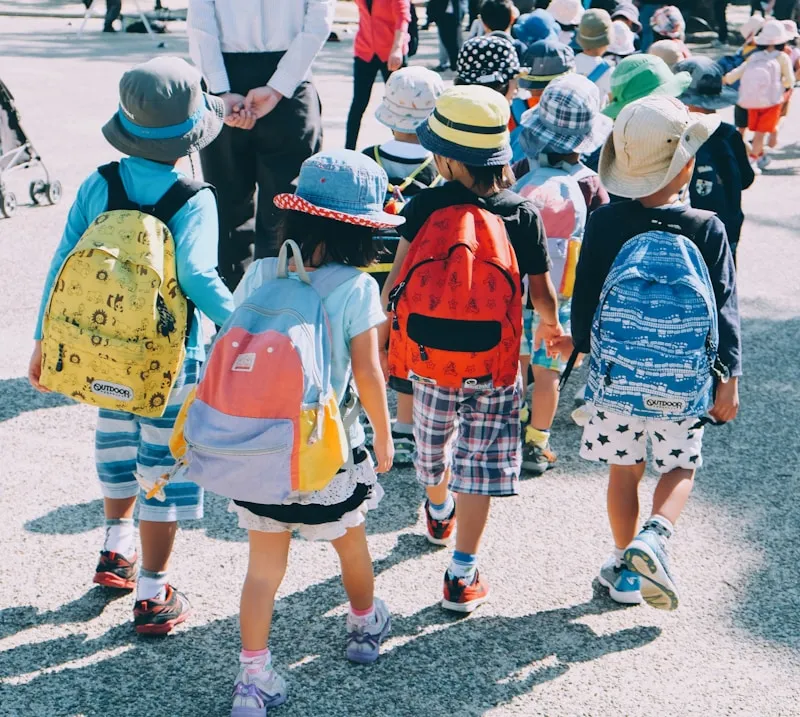 Kids with backpacks